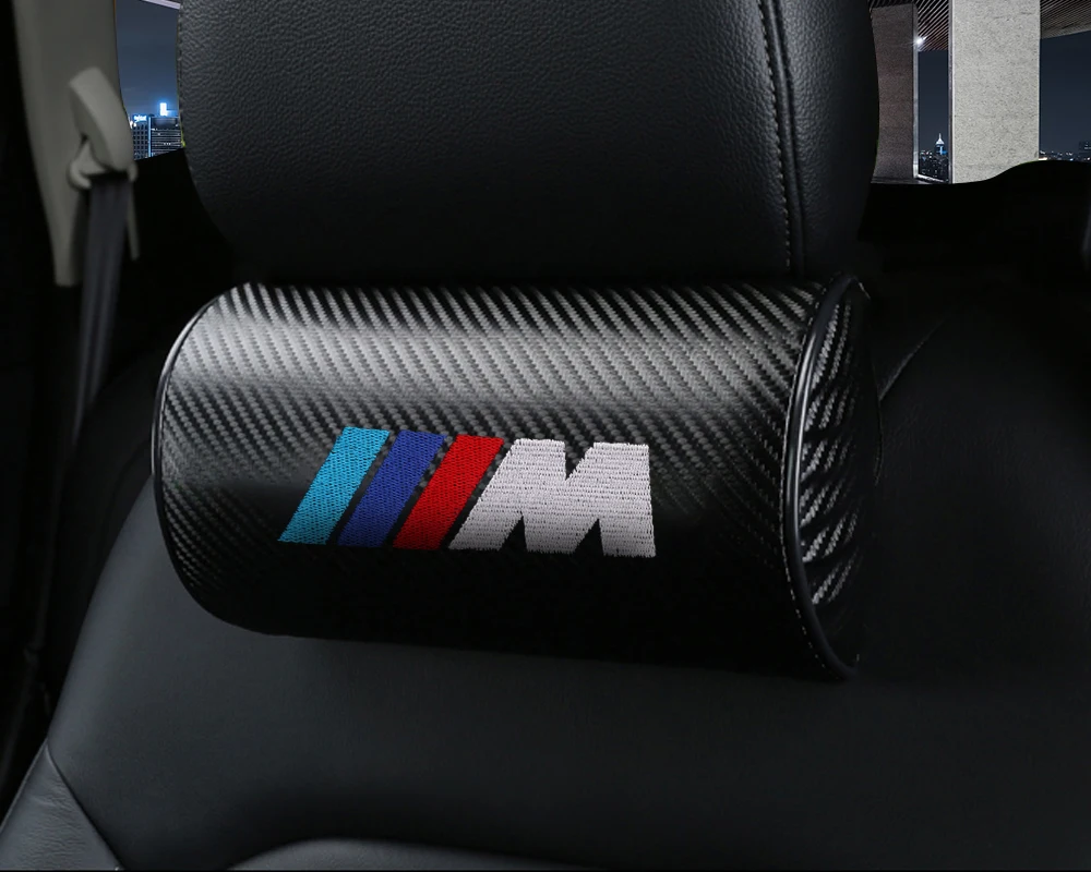 1/2PCS Carbon Fiber Car Seat Headrest Soft Neck Head Support Pillow For BMW M Performance X1 X3 X4 X5 E46 E90 F20 E60 E39 F10 M3 - view 6