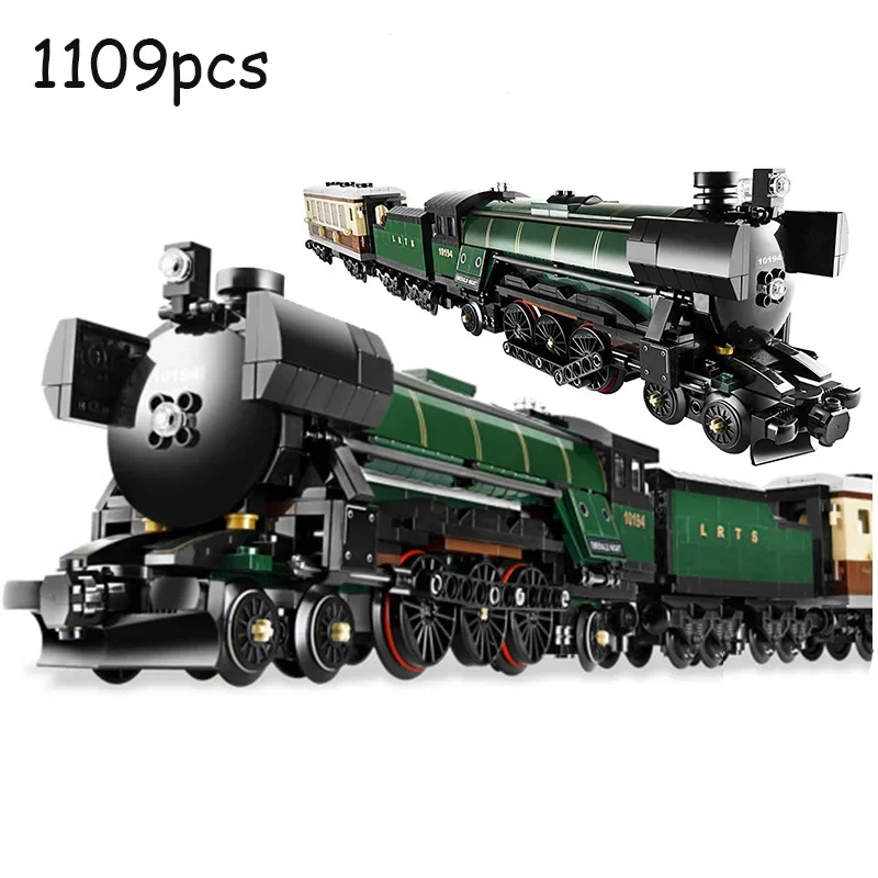 

New City High Tech Retro Steam Train Large-Scale Technical Brick Compatible 10194 Building Blocks Set Toys Children's Toys Gift