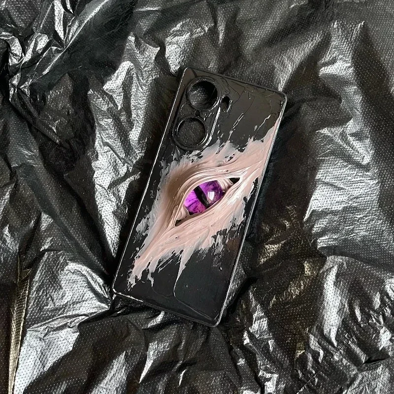 4018 Original Handmade Customized Phone Cases 3D Purple Cthulhu Eyes Horror Gothic Punk Dark Cthulhu Halloween Gift Phone Cases