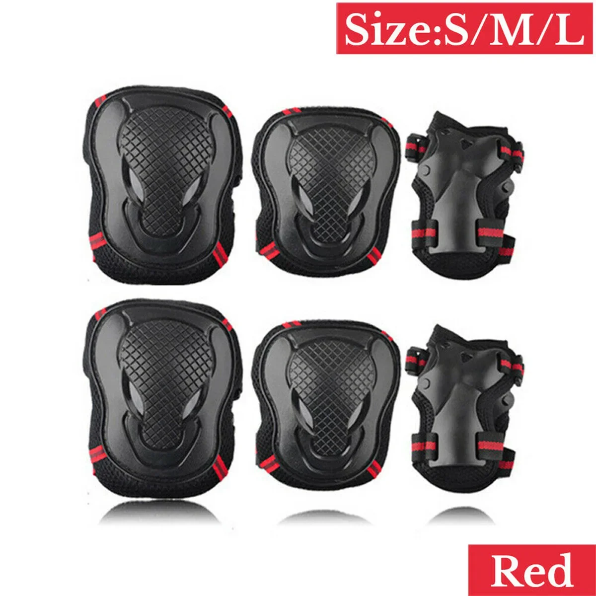 6PCS Adult Children Knee Pads Elbow Pads Wrist Pads Mesh Design Suitable for Roller Skates Skateboards Skating Bicycles Scooters