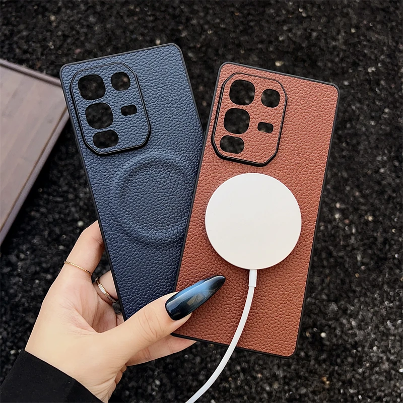 Magnetic Case For Infinix Note 50 Pro Case For Infinix Note50 50Pro 4G MagSafe Litchi Textured Silicone PU Leather Back Cover