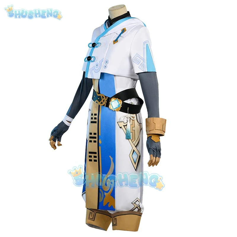 زي تنكري للرجال والنساء من Chongyun ، زي تأثير Genshin ، زي حفلة الهالوين ، فستان تنكري