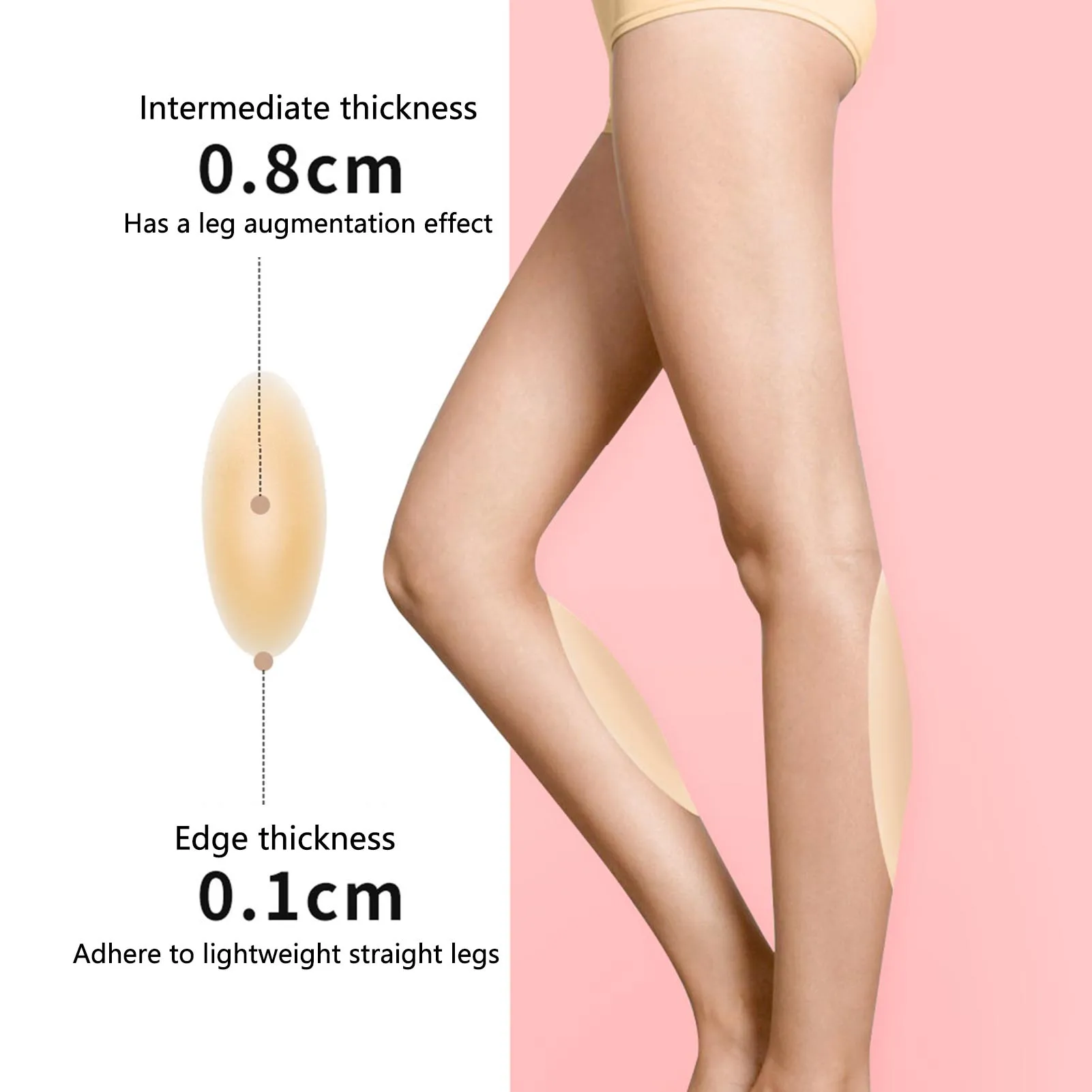 Silicone Adhesive Calf Pads Anti-Slip Versatile Leg Enhancer for Crooked or Thin Skinny Legs