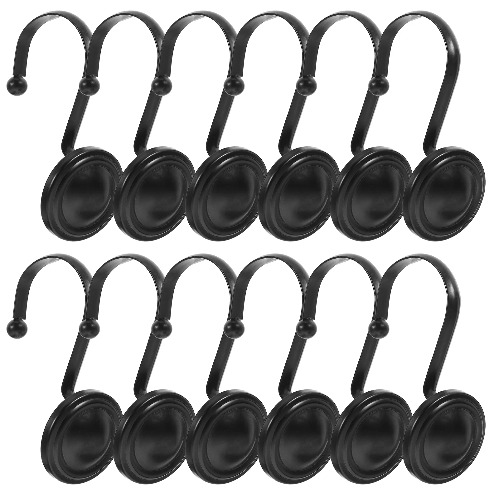 

12pcs Vintage Shower Curtain Hooks Durable Iron Bathroom Bedroom Reusable Hanger Rod Decorative Bath Curtains Hooks