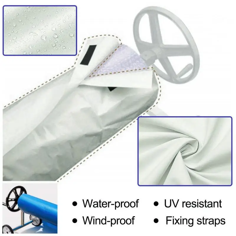 Cubierta impermeable para piscina, protector Solar a prueba de polvo, UV, carrete de rodillo