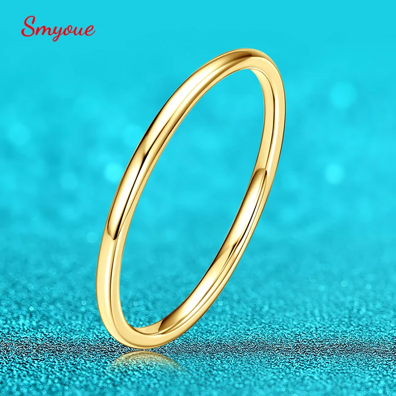 

Smyoue Классическое кольцо из чистого серебра S925 для женщин и мужчин с покрытием из 18-каратного золота, ювелирные изделия, ювелирные изделия, обручальное кольцо, оптовая продажа