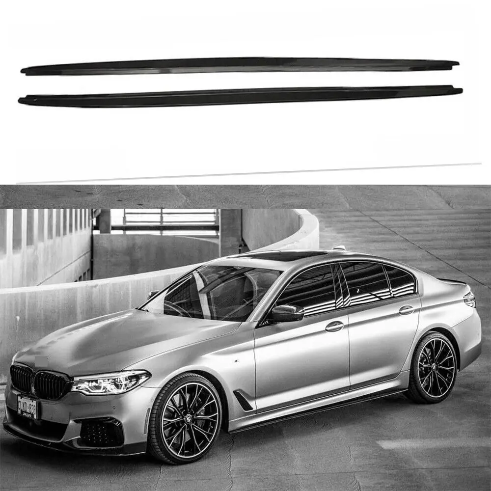 2PCS PP Side Skirt for BMW 5 Ser G30 2018-2021 Modify to MP Look Carbon Painting