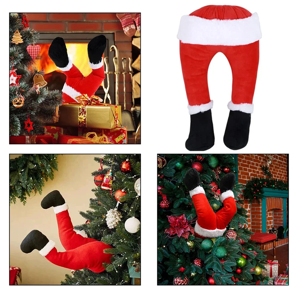 

Santa Claus Legs Plush Door Ornament For Christmas Tree And Festive For Home Decoration Made From Soft Polyester