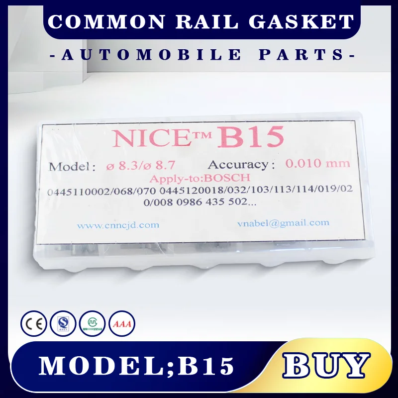 50 PCS/Box B15 Columnar Adjusting Shim Common Rail Injector Adjustment Shim B15 Gasket Washer ,YC1028