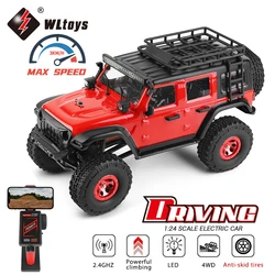 Wltoys 2428 1:24 Mini RC Car 2.4G ze światłami LED 4WD Off-Road Elektryczny pojazd gąsienicowy Zdalnie sterowana ciężarówka Zabawka dla dzieci