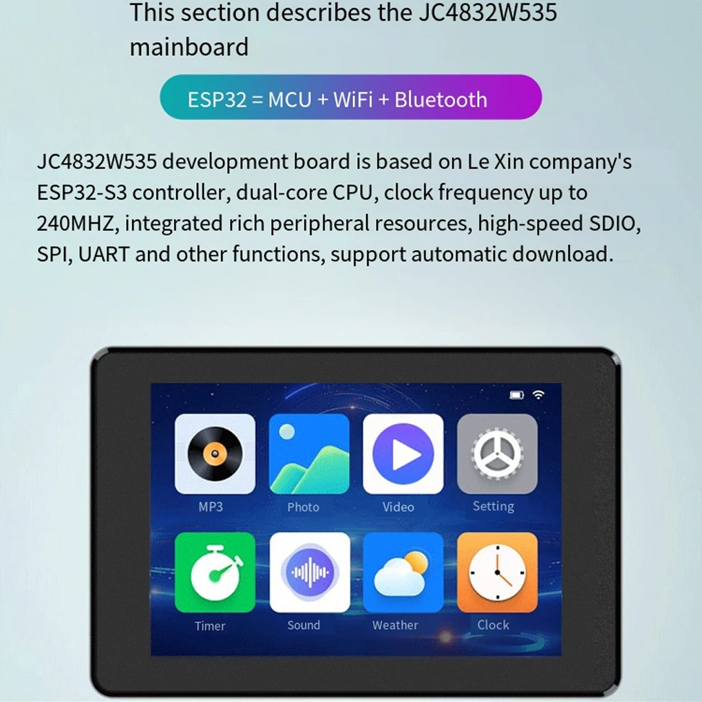 3.5 inch Capacitive IPS Module Touch Display ESP32-S3 Development Board WI-FI Bluetooth 16M Flash Support Speaker 320 * 480