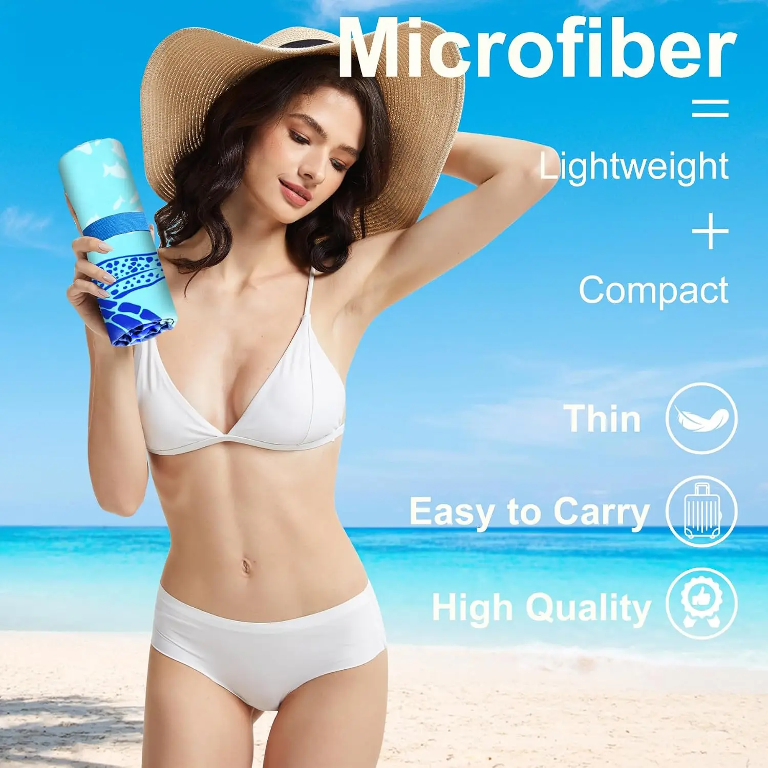 Lightweight Thin Microfiber Beach Towel Oversized Quick Dry Compact Sandproof Clearance Towels Sand Free Camping Swimming Pool E