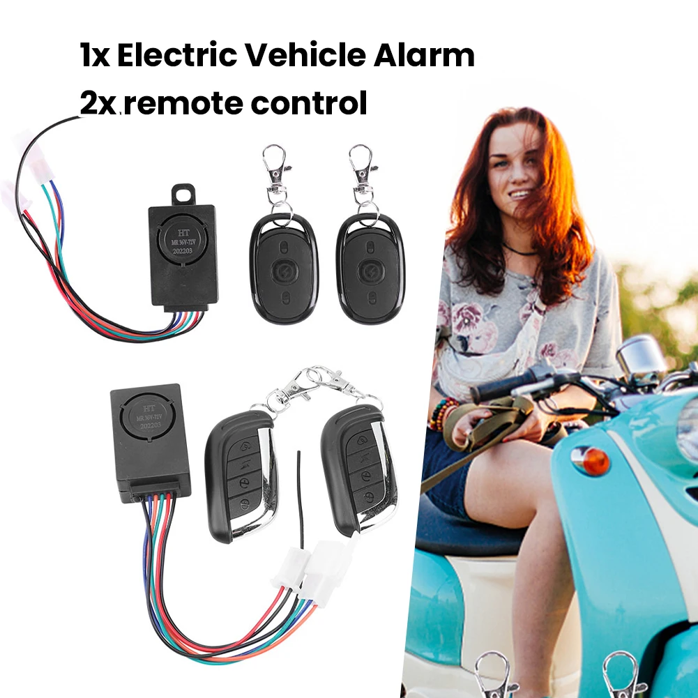 

36-72V Anti-Theft E-bike Alarm Scooter Security Remote Control Detector Alarm