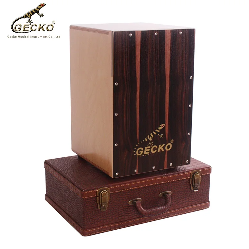 GECKO CL30 Cajon Box Drum Dismountable Cajon Drum Natural Ebony Reinstallable Birch Body Portable Cajon Box Drum With Backpack