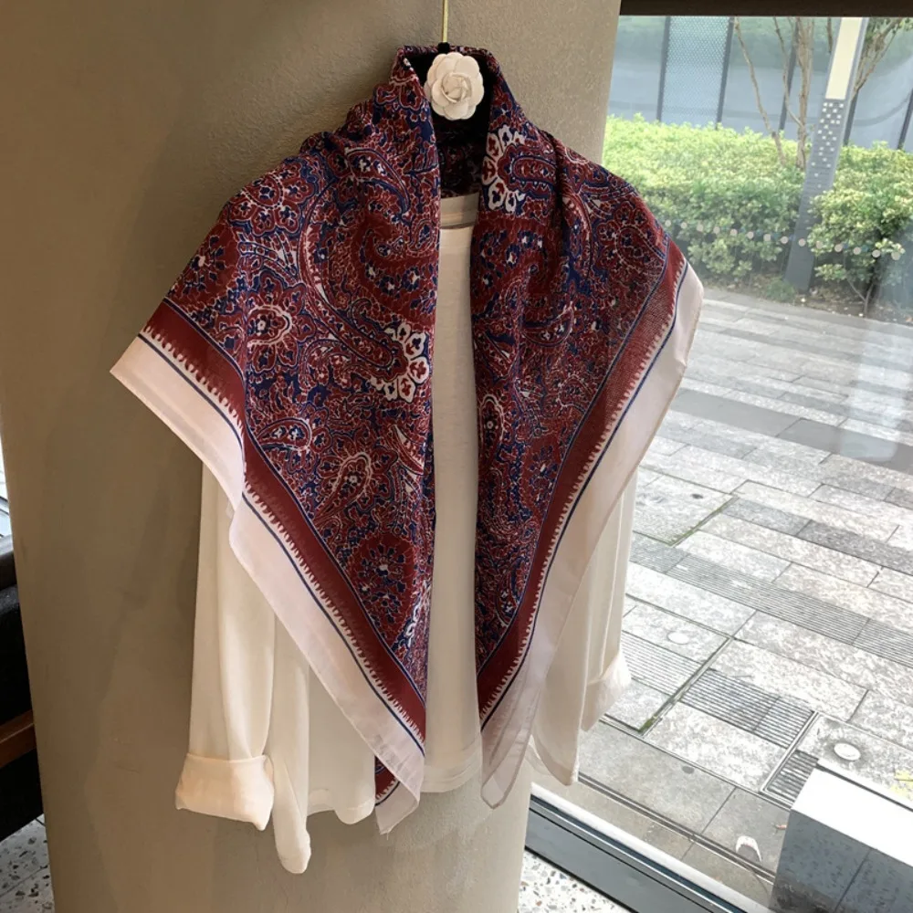 110*110cm Versatile Polka Dot Square Scarf Light Thin Soft Silk Scarf Belt Scarf Breathable Silk Headscarf for Women Girls
