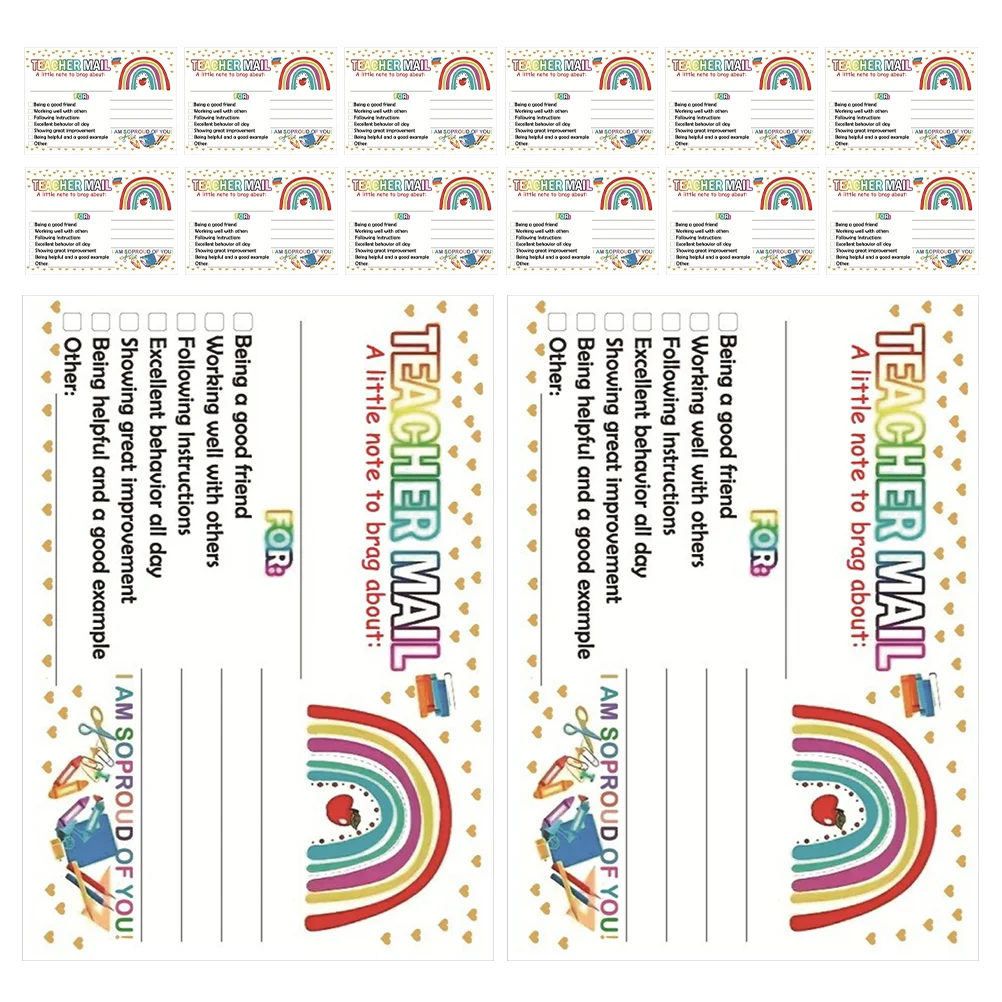 50 Pcs Reward Card Incentive Postcard Student Cards for Teacher Classroom Decor 920X630X001CM Coated Paper