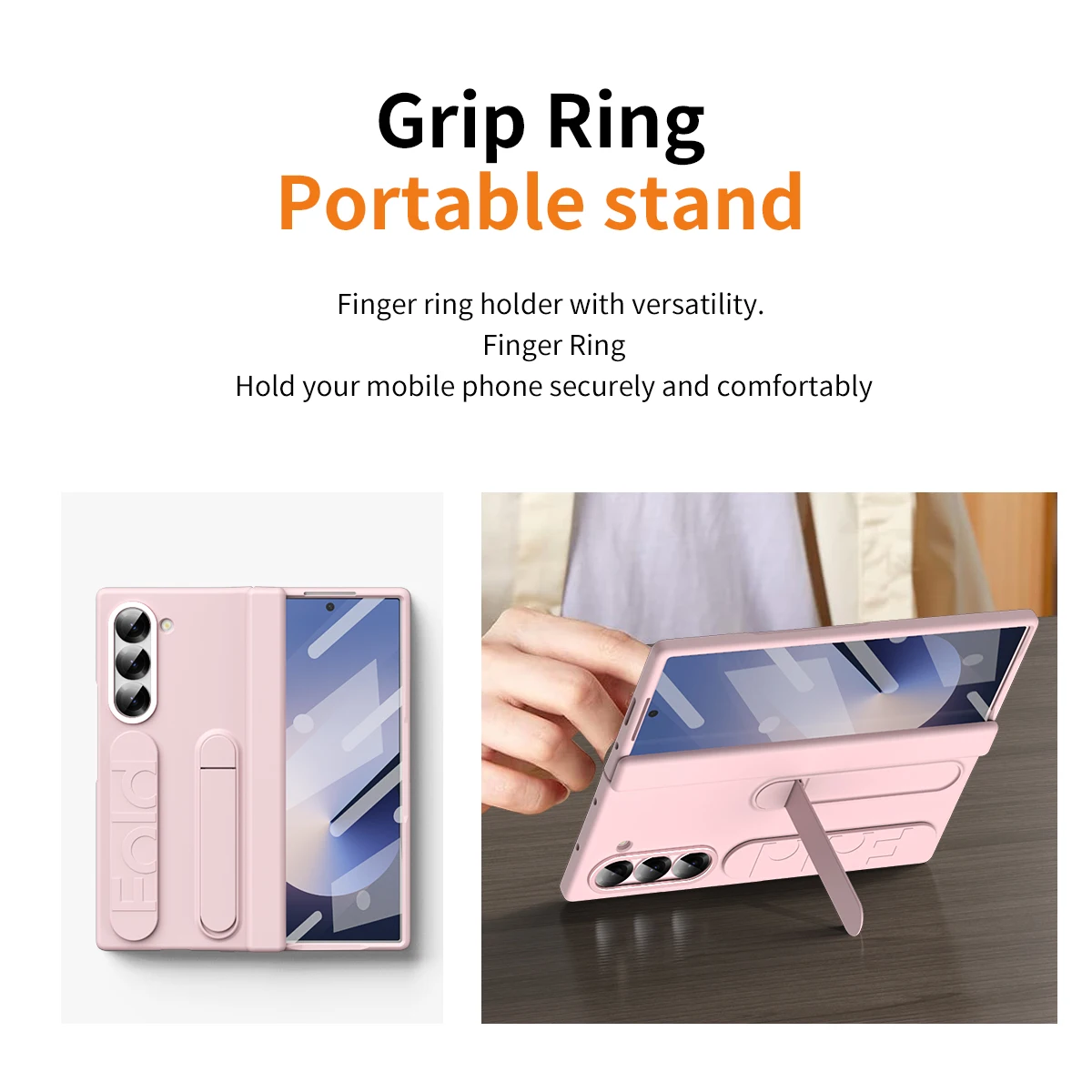 For Samsung Galaxy Z Fold 6 5 4 3 Case Wristband Holder Hinge 360 Full Screen Protector Tempered Film Folding Cover