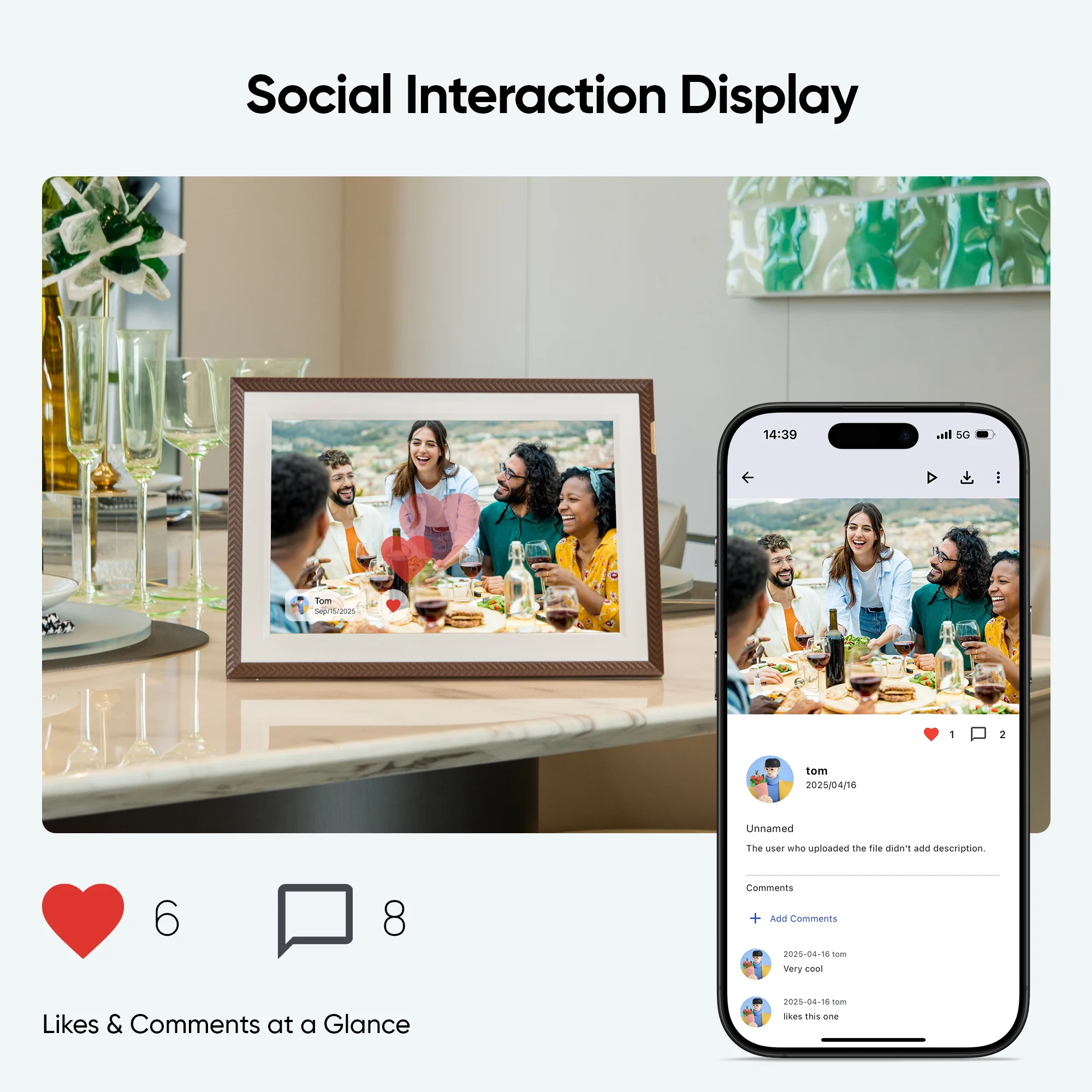 ARZOPA 10.1 インチ WiFi タッチデジタルフォトフレーム 1280*800 HD クラウドスマートフォトフレーム 32GB