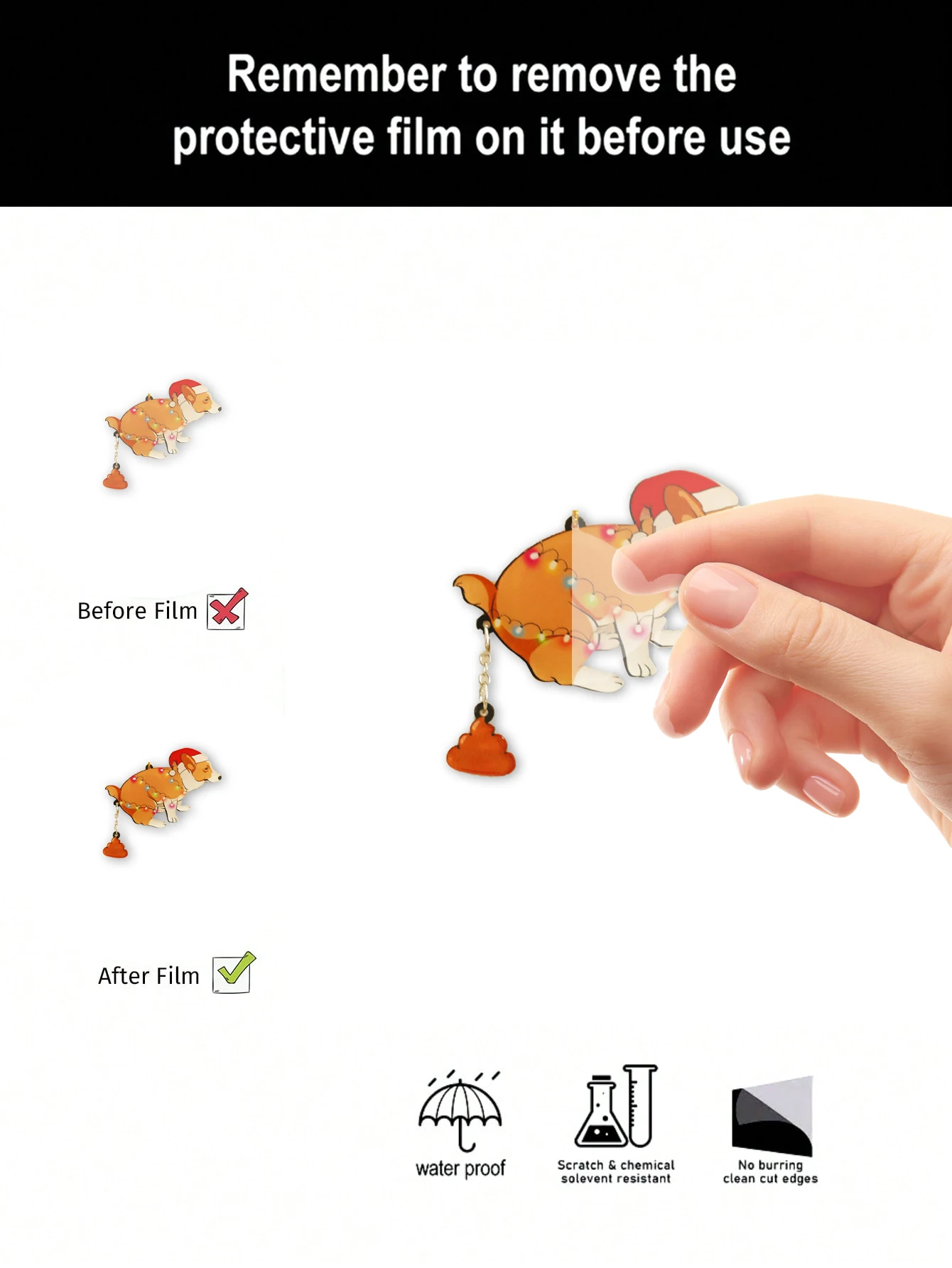 زخرفة مضحكة على شكل حيوان أليف لعيد الميلاد، ديكور معلق للكلاب والقطط من الأكريليك مع قبعة سانتا وقلادة 2025، هدية مبتكرة لشجرة عيد الميلاد #5