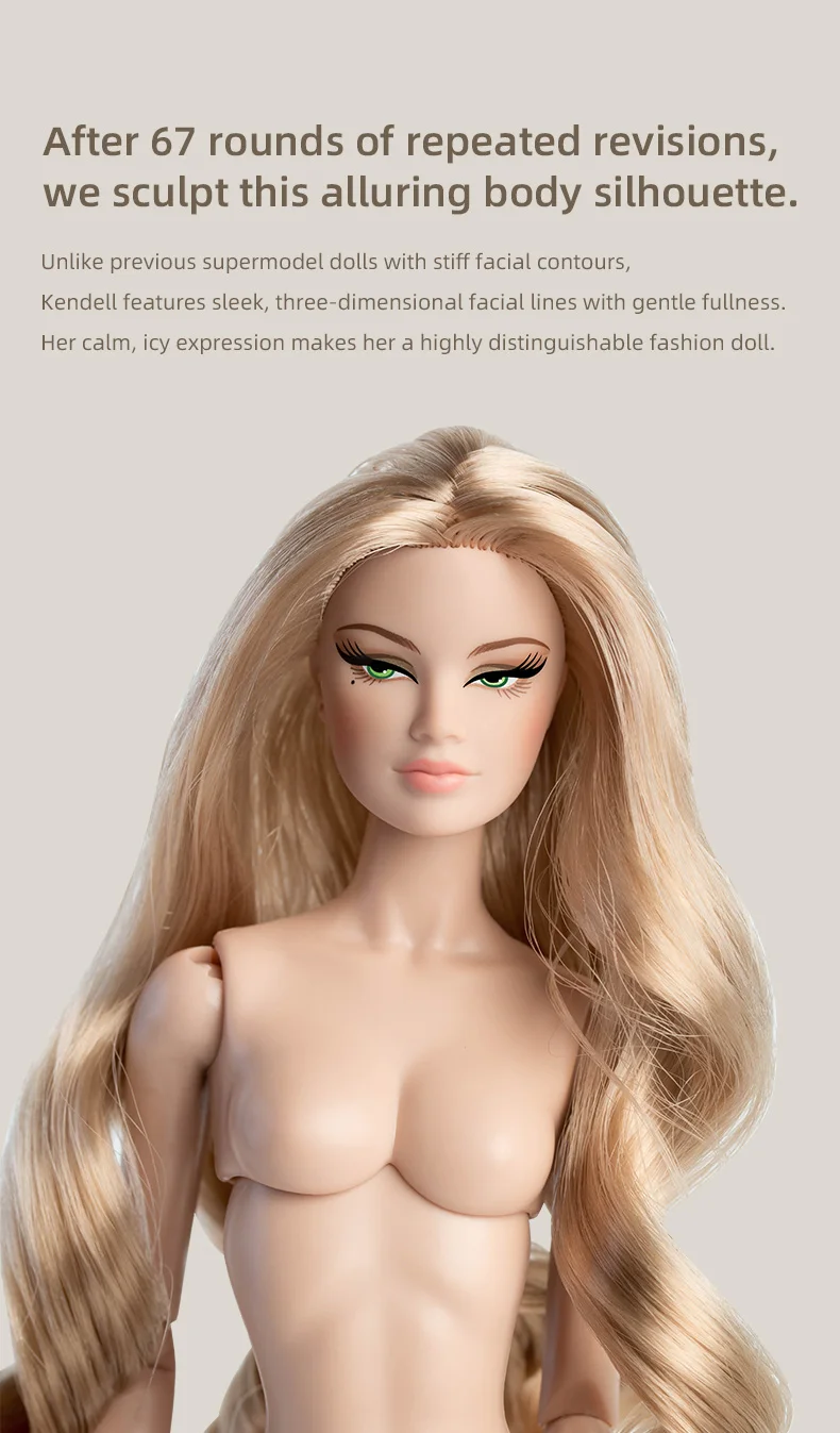 32cm Supermodel Modepuppe mit 12 beweglichen Gelenken, Puppenhaus DIY Ankleidespielzeug, Outfit Party, Niedliche Kreative Sammlergeschenke – Detail 6