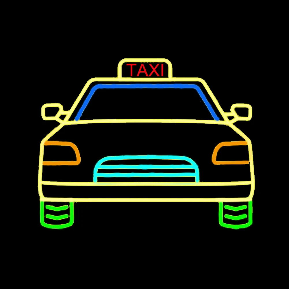 

Taxi Car Lamp Custom Handmade Real Glass Tube Advertise Company Motel Store Decor Display Neon Sign Light 24"X20"