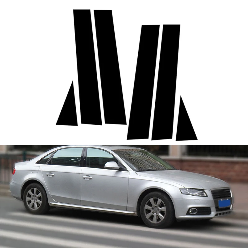 Window Door Column B C Pillar Post Cover Trim Fit Audi A4 B8/8K 4-door Saloon/Sedan 2008-2016 2015 2014 2013 Decoration Stickers