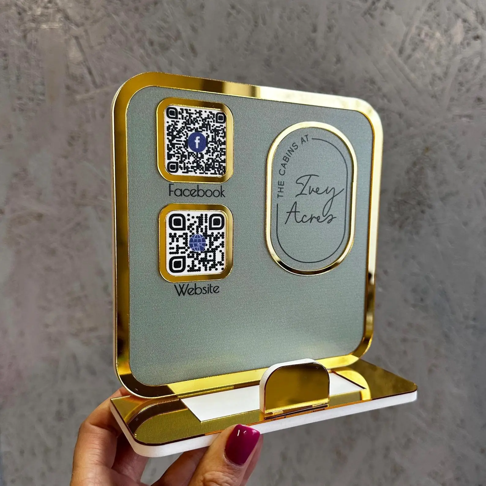 Customized QR Code Acrylic Decorative Plaque for Counter Menu Display Comment Collection Perfect for Restaurant Cafe Hotel Shop