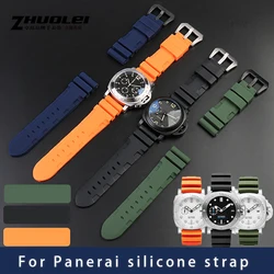 Black Blue Green Orange watch band Silicone Rubber Watchband men's 22mm 24mm For Panerai 111 441 386 Sport Soft Strap Free tools