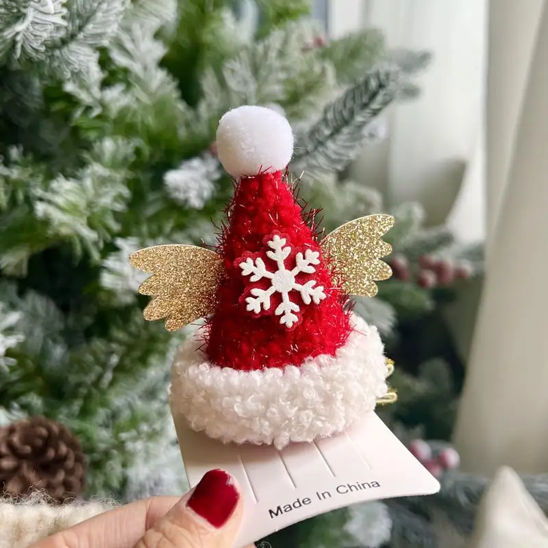 Christmas Hat Hair Clip Reindeer Snowflake Hair Accessory Christmas Holiday Decoration Headwear Hair Clip Women Accessories Gift