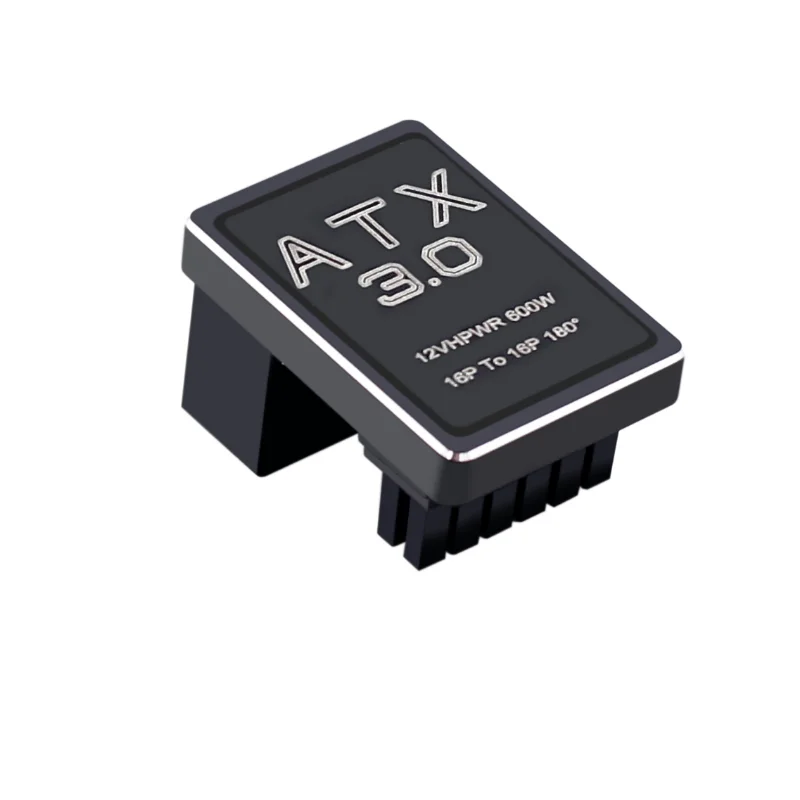 PCIe5.0 RTX4080/4090 بطاقة الرسومات ATX3.0 12VHPWR 600 واط امدادات الطاقة GPU 12 + 4 دبوس ذكر وأنثى 180 درجة بدوره موصل محول #6