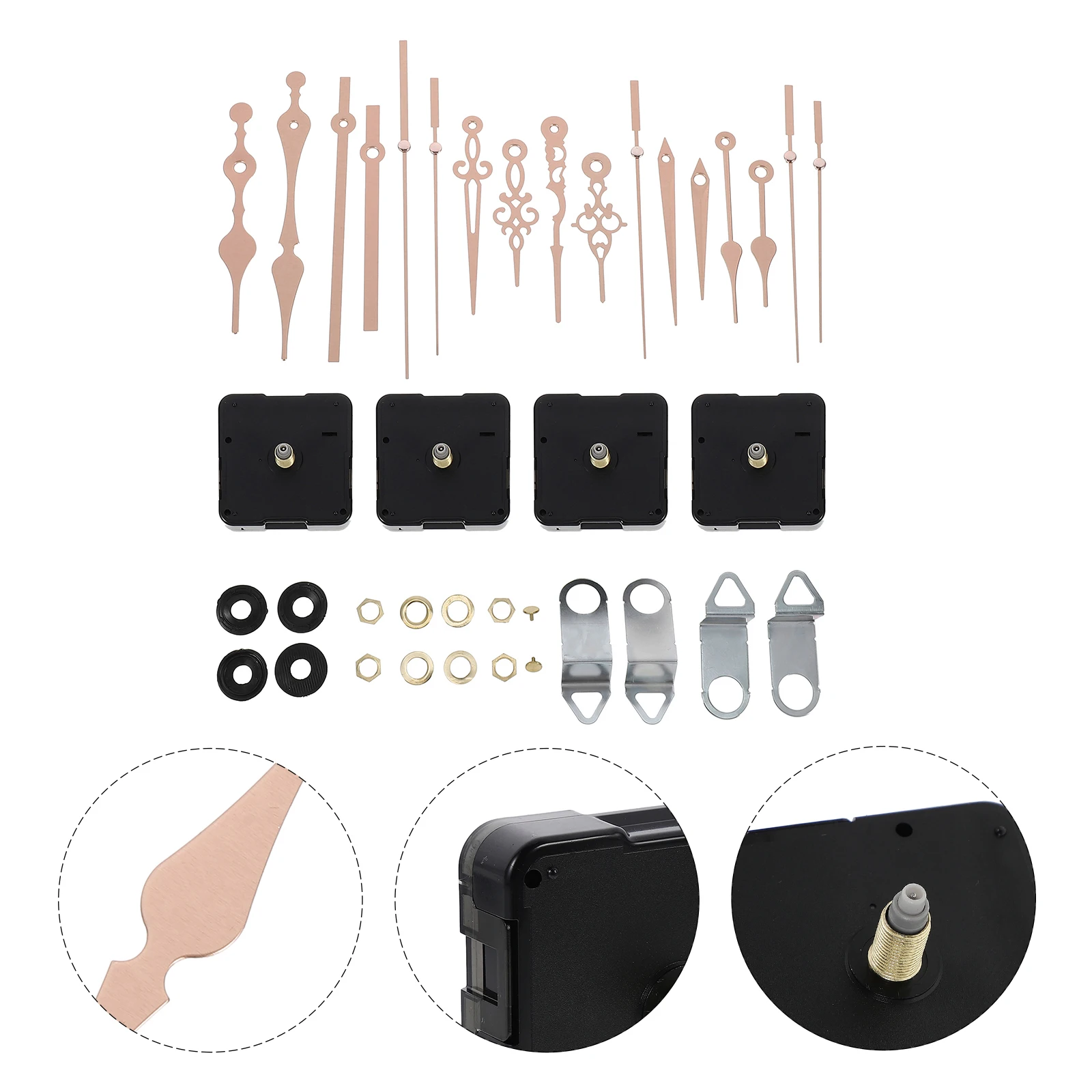 

4 Sets Clock Movement Wall Clocks Replacement Parts DIY Desktop Plastic Office Hands Kit