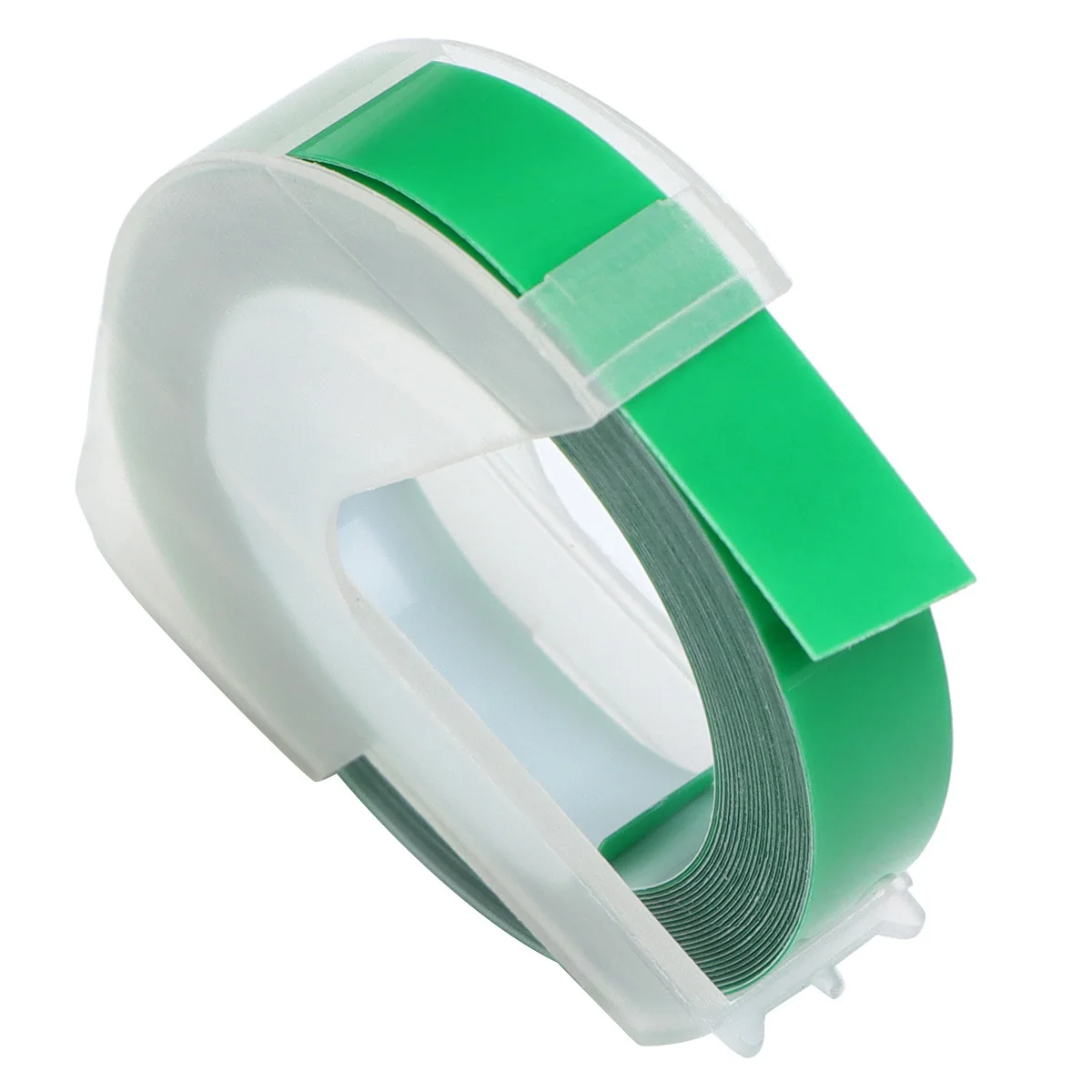 3D Embossing Green Durable Pet Material Strong Adhesion Clear Printing for Manual Label Maker Printer Use