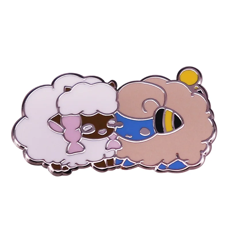 Жесткая эмалированная заколка, классические игры в аниме, милые овцы, значок, ювелирные изделия, подарок