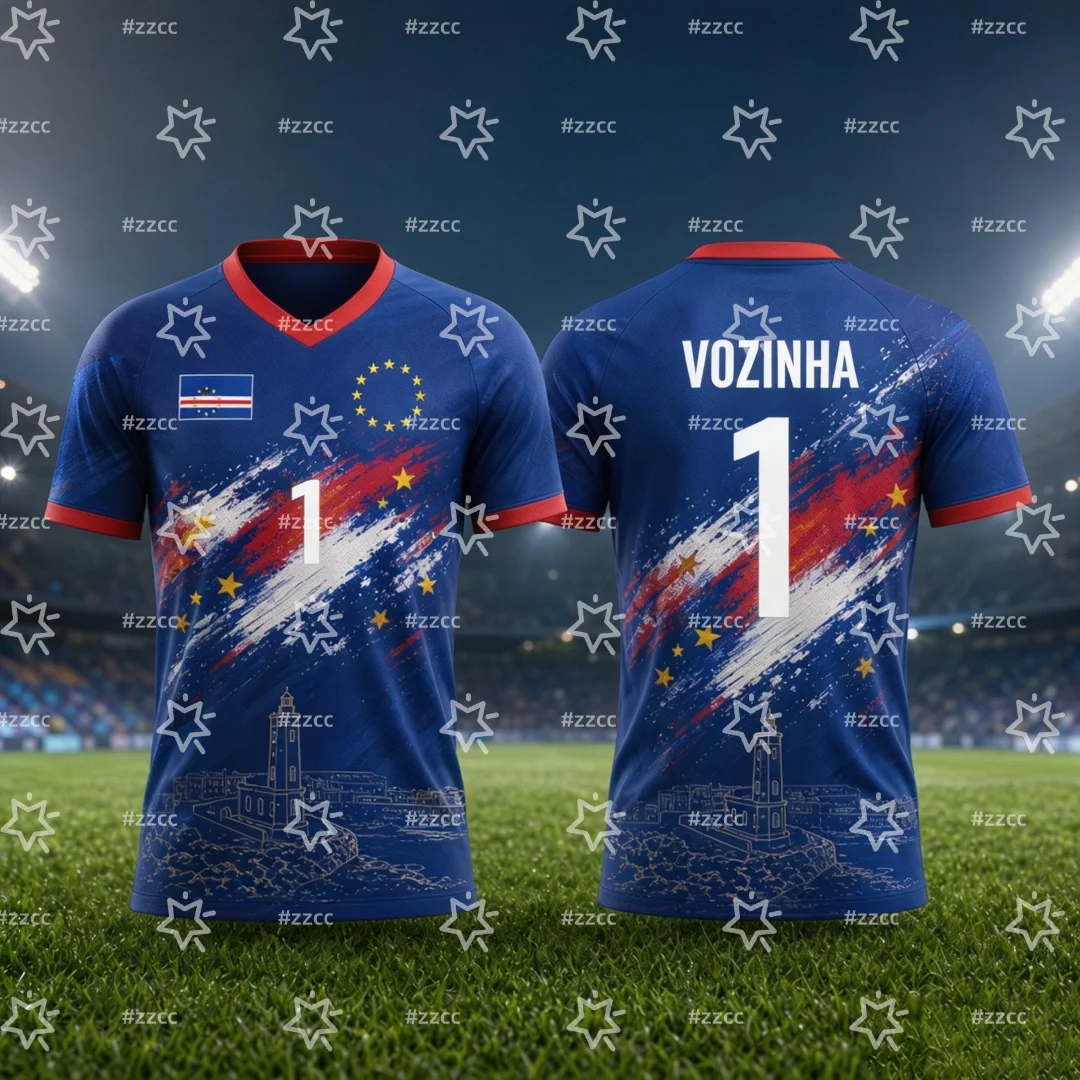2026 Vozinha No.1 football jersey Cape Verde fan gift match Training kit Summer Sports Men's T-Shirt Kid's Clothing Tee Woman ﻿