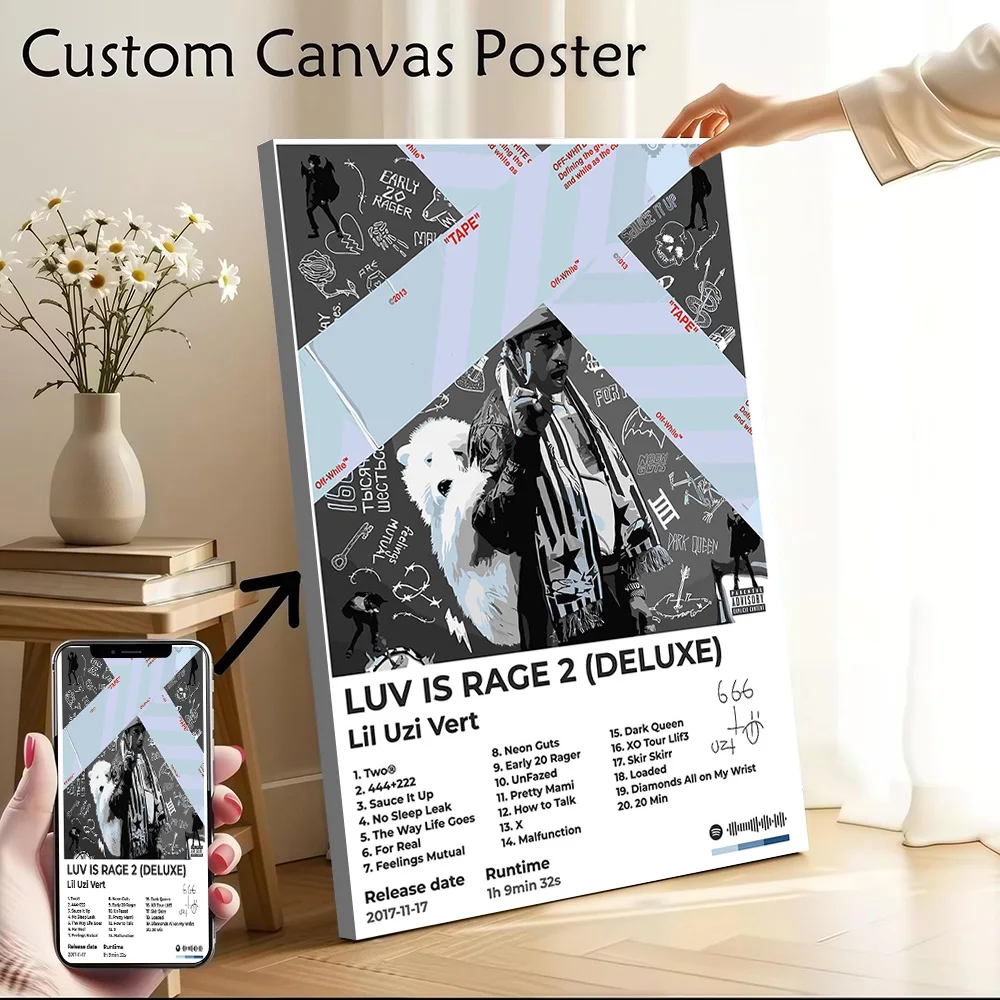 Luv Is Rage 2 (Deluxe) Album Art Poster Customizable Printed Canvas Painting for Pictures Wall Art Gaming Room Decoration Home