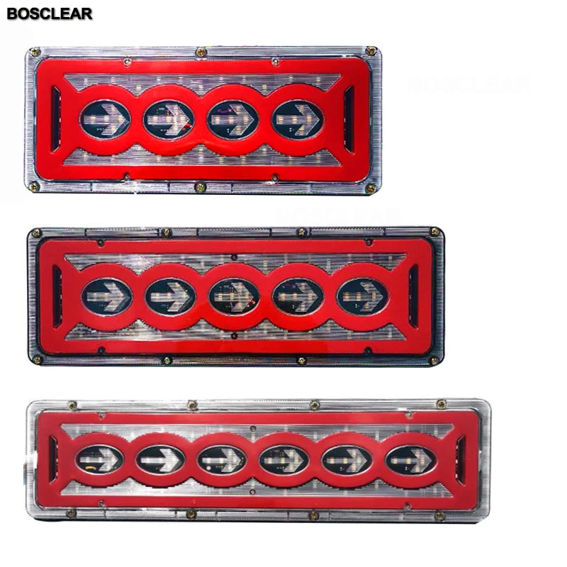 24V Universal Car Truck Lorry Rear Tail light Led Trailer Taillights  Waterproof Flow Steering Brake Reversing Traffic Fog Lamp