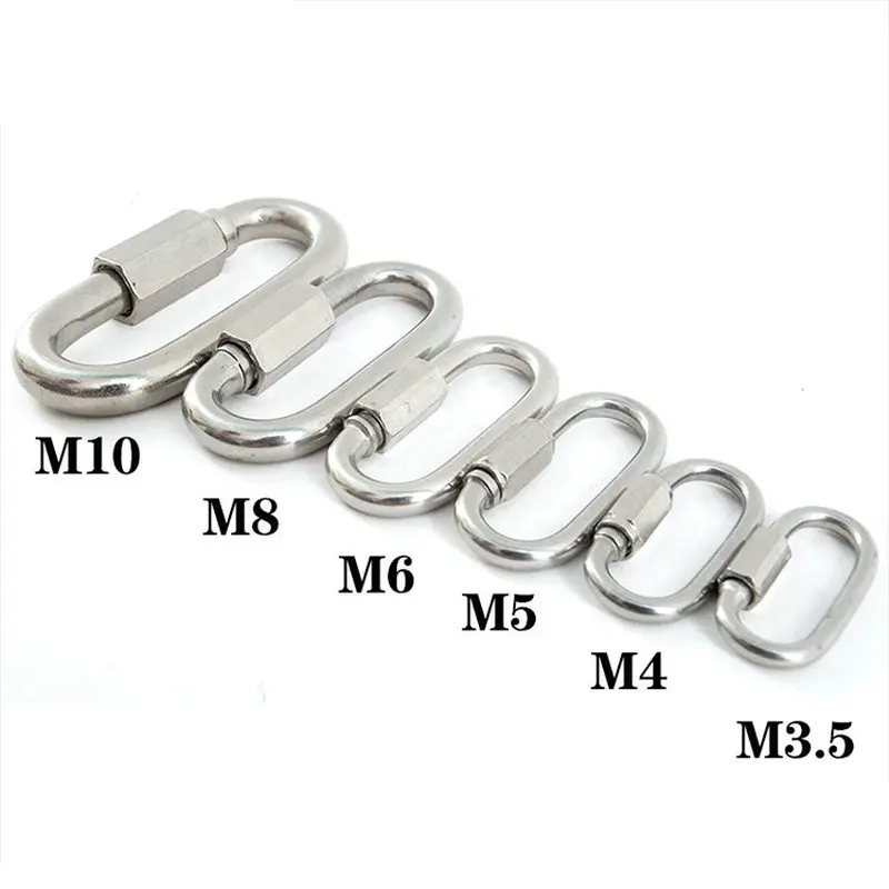 

20PCS M6 High Tensile AISI304 Stainless Steel Quick Release Chain Link Snap Hook Rigging Hardware