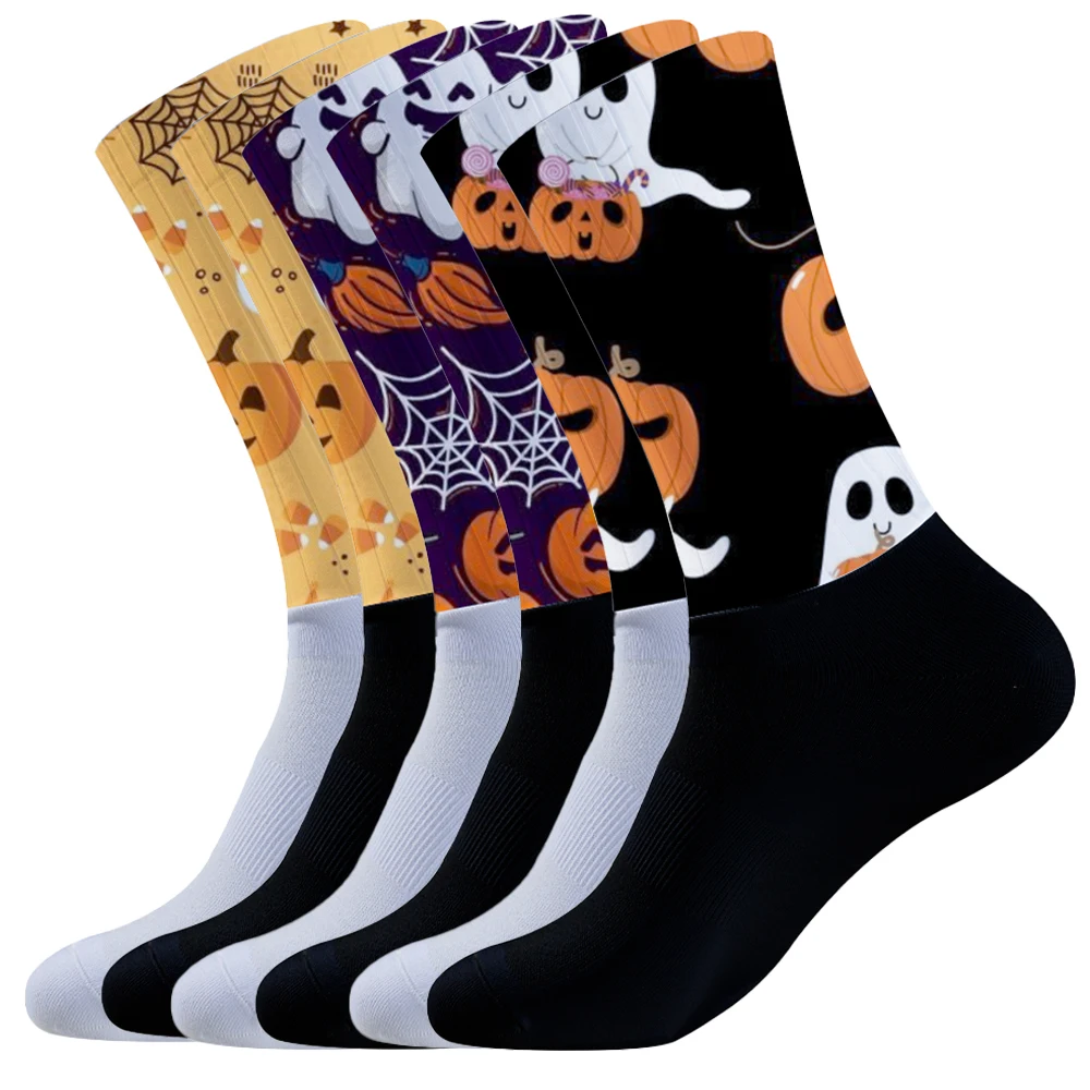 Calcetines de Ciclismo de Halloween con pinzas para Yoga, fútbol, gimnasio, calcetines antideslizantes para hombres y mujeres de fútbol, transpirables, nuevos