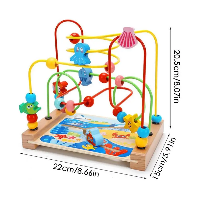 Bead Maze Zabawki Dla Dzieci Coaster Roller Maze Zabawki Dla Maluchów Drewniane Zabawki Dla Maluchów Tor Sensoryczny Zabawka Stołowa Dla Chłopców Dziewczynki