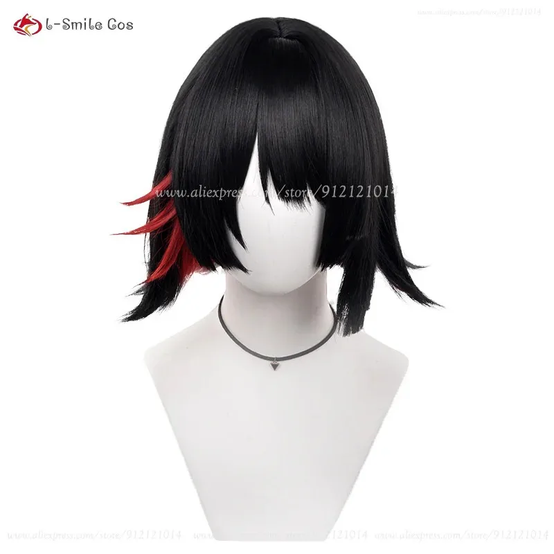 

Ellen Joe Cosplay 32cm/35cm Black Blue Mixed Rose Red Heat Resistant Synthetic Hair Anime Costumes For Women + Wig Cap