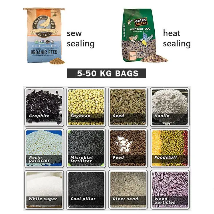 20kg 25kg bagging machine bag animal feed wood pellets automatic packing machine 20 kg bags packer