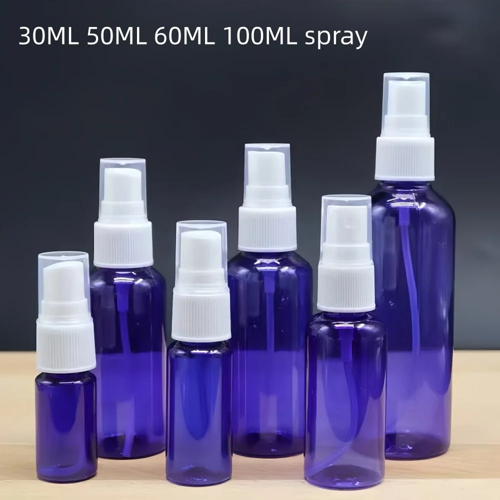 50PCS 20ML 30ML 60ML 100ML Blue Plastic Spray Per Ferfume Bottles Parfume Toner Empty Packing Lucifugal Spritzer