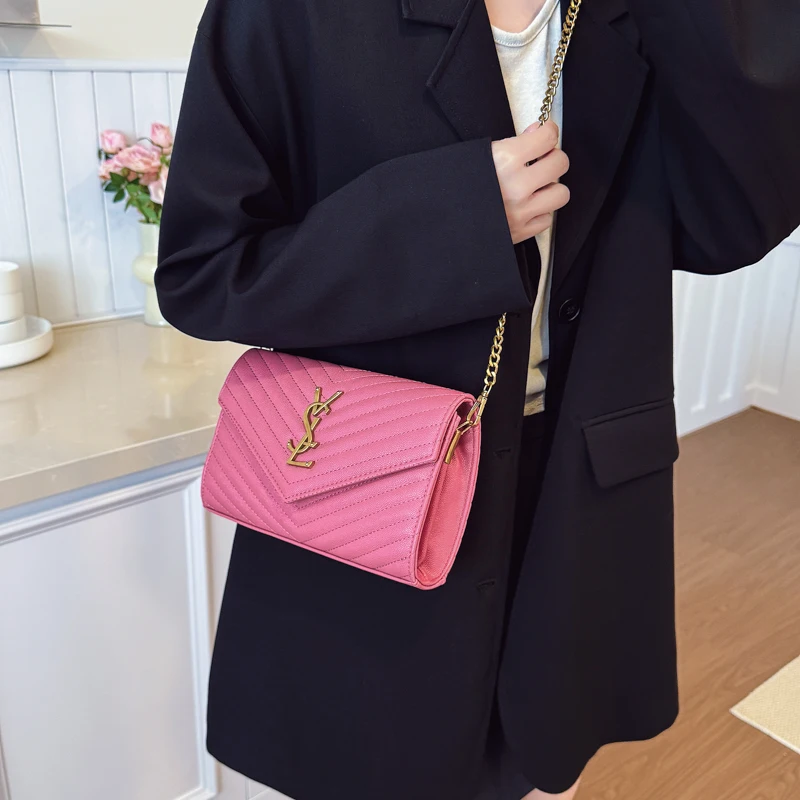 Bolso de mano de cuero de marca de lujo para mujer, bolso cruzado estilo mensajero de diseñador famoso, clásico y elegante