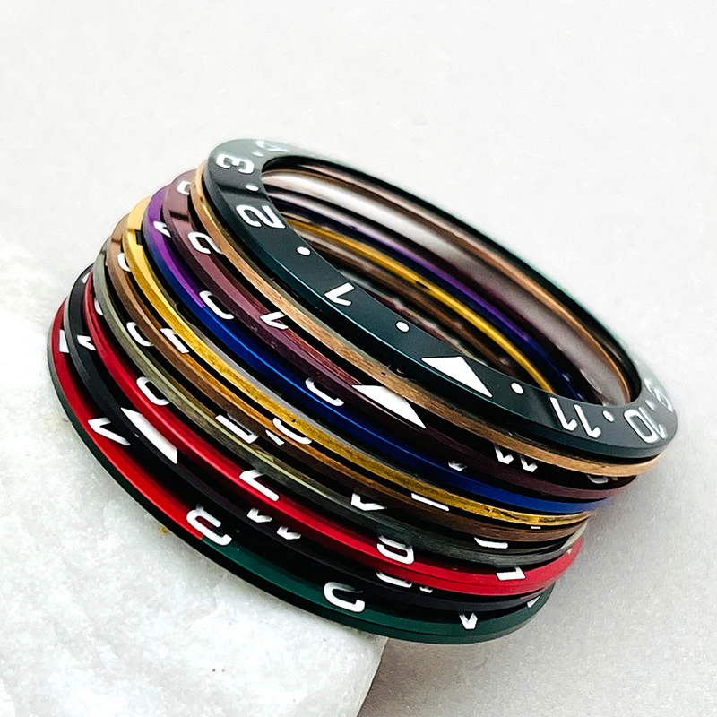 Mod 38มม. โลหะใส่กรอบนาฬิกาหน้าปัดขนาดเส้นผ่านศูนย์กลางภายใน30.5มม. เหมาะกับกล่องนาฬิกาผู้ชายเปลี่ยนชิ้นส่วนซ่อม