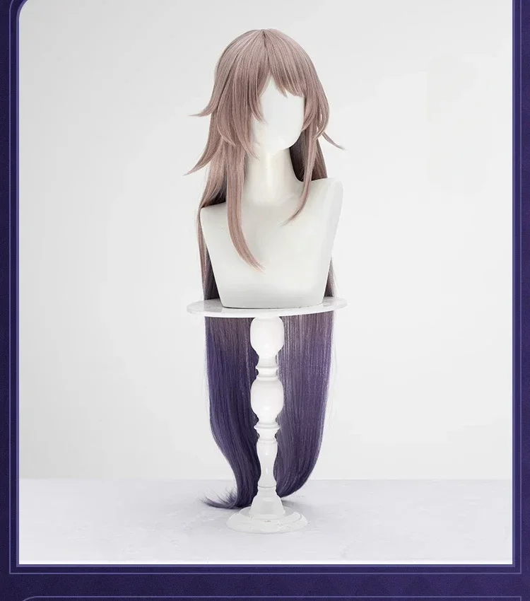 CosplayHonkai Star Rail Cosaply disfraz The Herta Cosplay peluca resistente al calor gradiente sintético 90cm pelo mujer fiesta de Halloween