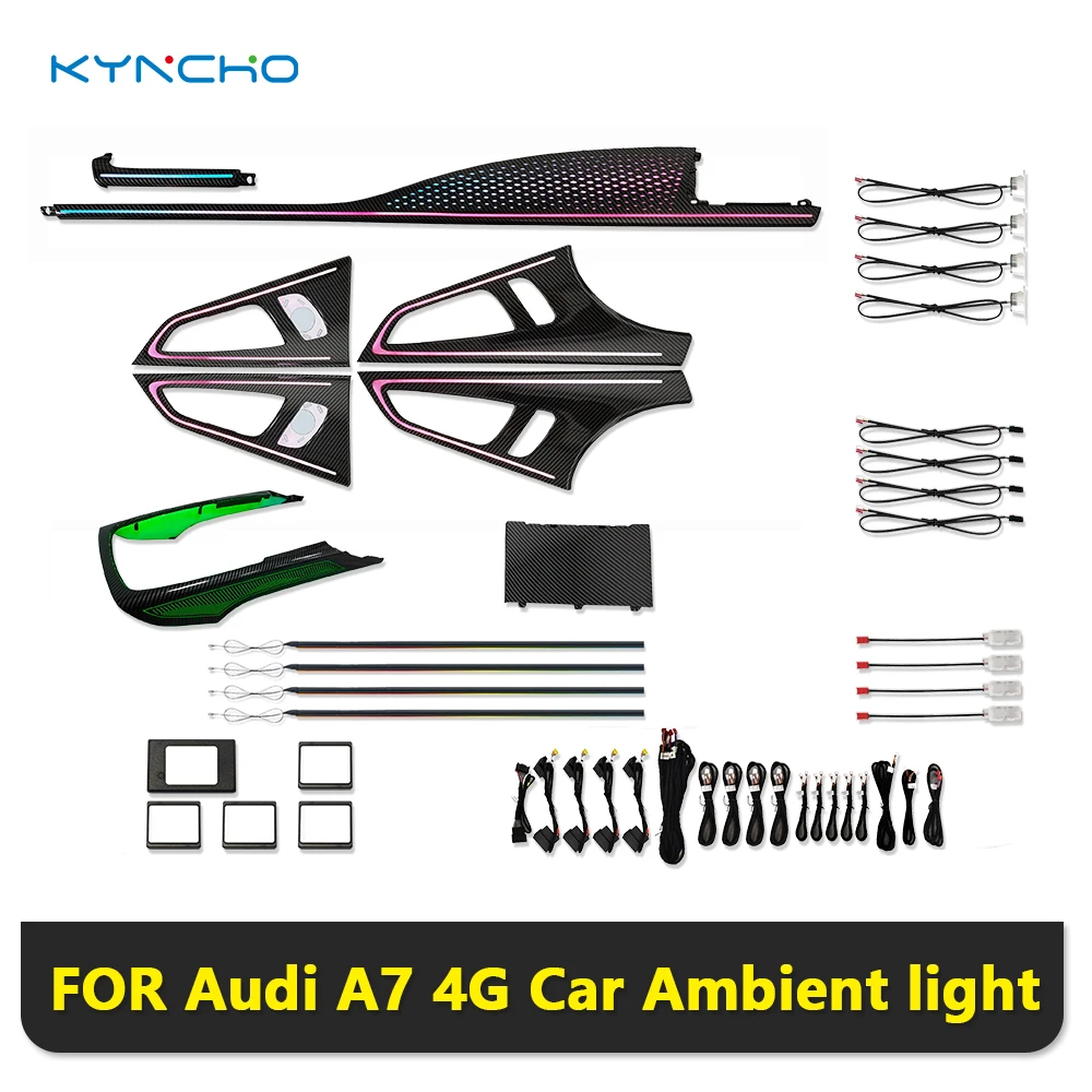 64 Colors LED Car Ambient Light Kit for AUDI A7 C7 4G RGB Bluetooth App Control Interior Symphony Lighting Kit
