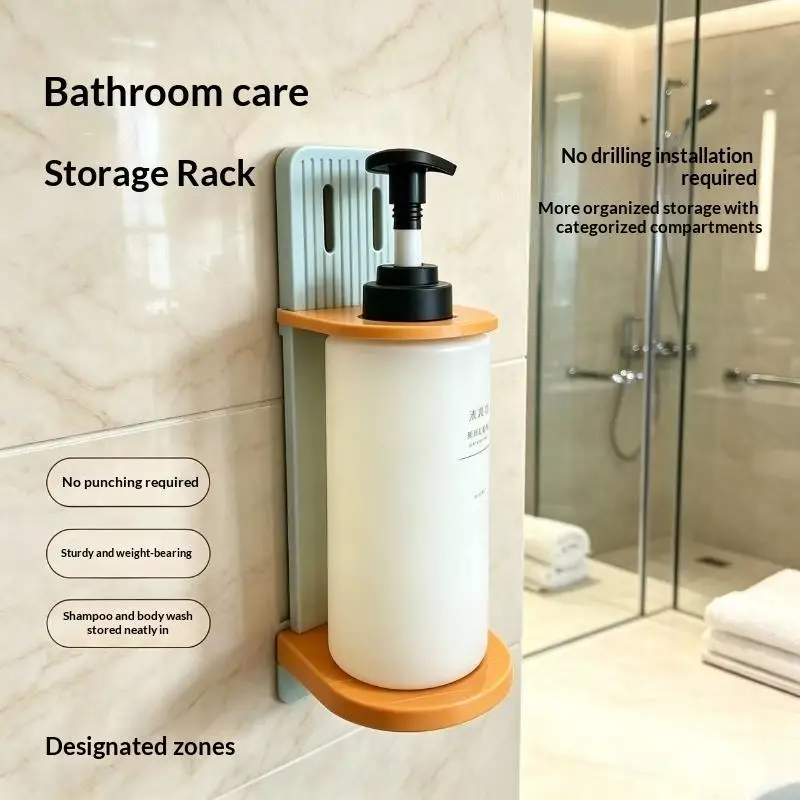 Foldable Multi Purpose Shower Rack Wall Mounted Waterproof Storage Holder for Shampoo Body Wash Bathroom Use