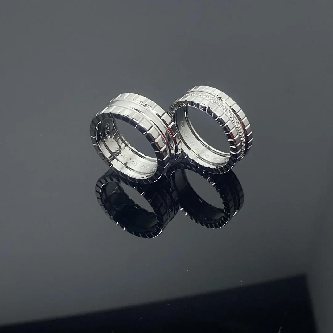 CY 925 Sterling Silver Classic Luxury Jewelry Rubik's Cube Small Ice Block Couple Ring Wedding Ring Minimalist Style