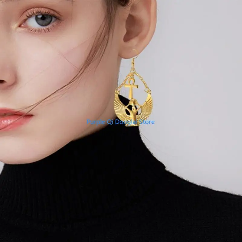 L21E Mystical Earrings Zinc Alloy Texture Women Historical Earrings Suitable for a Touch of Ancient Elegances