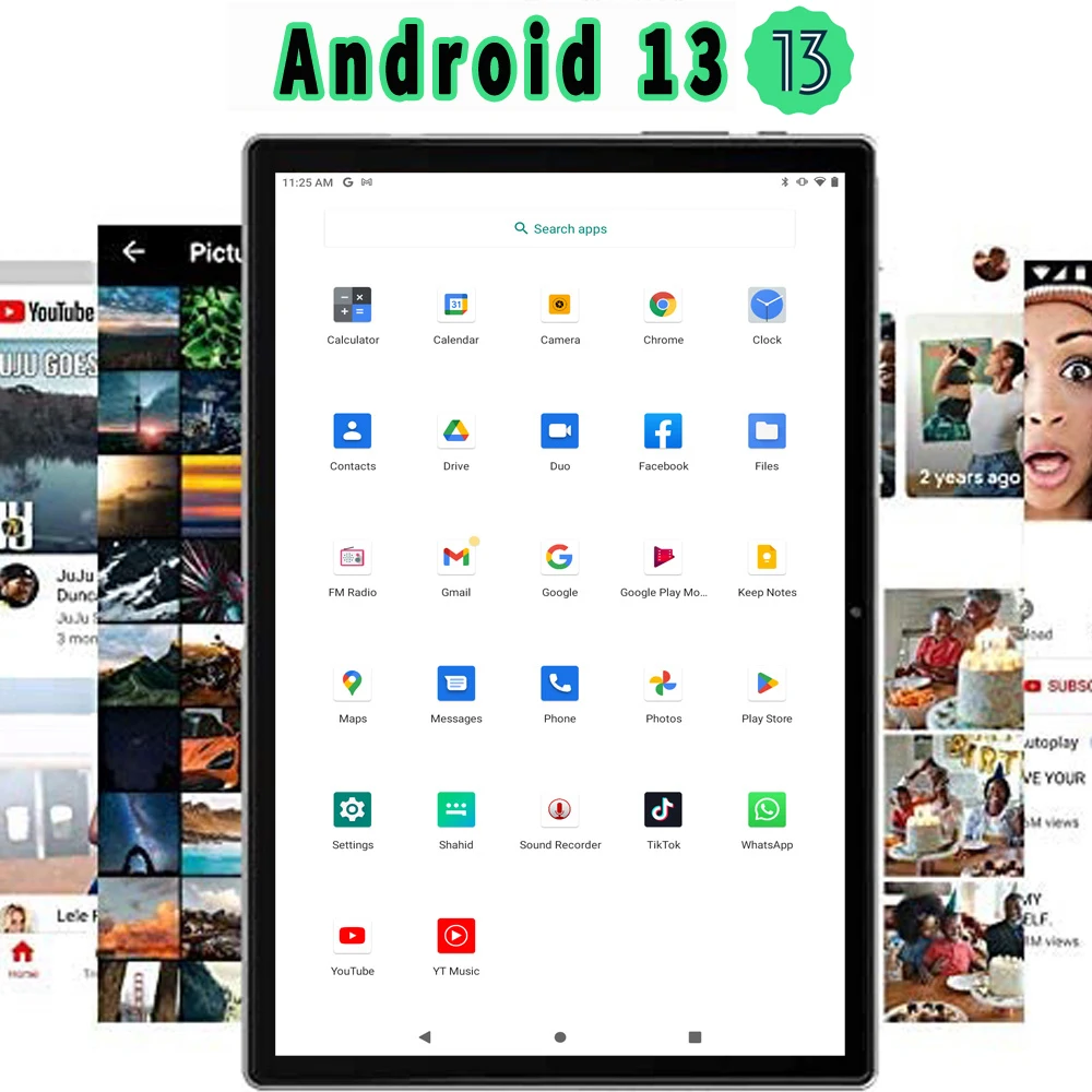 BDF Tablet 10.1 Inch 4G Lte Sim Card Octa Core 8GB RAM 256GB ROM Tablets 2.4G/5G Wifi Android 13 Sim Card Tablet PC